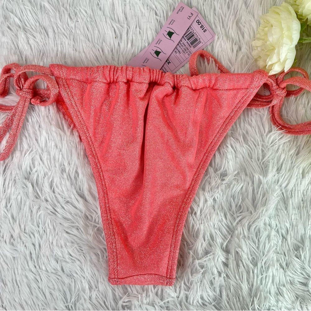 NWT Wild Fable Pink Shimmer Bikini Bottom Swimsuit Swimwear Women’s XS - Picture 2 of 6